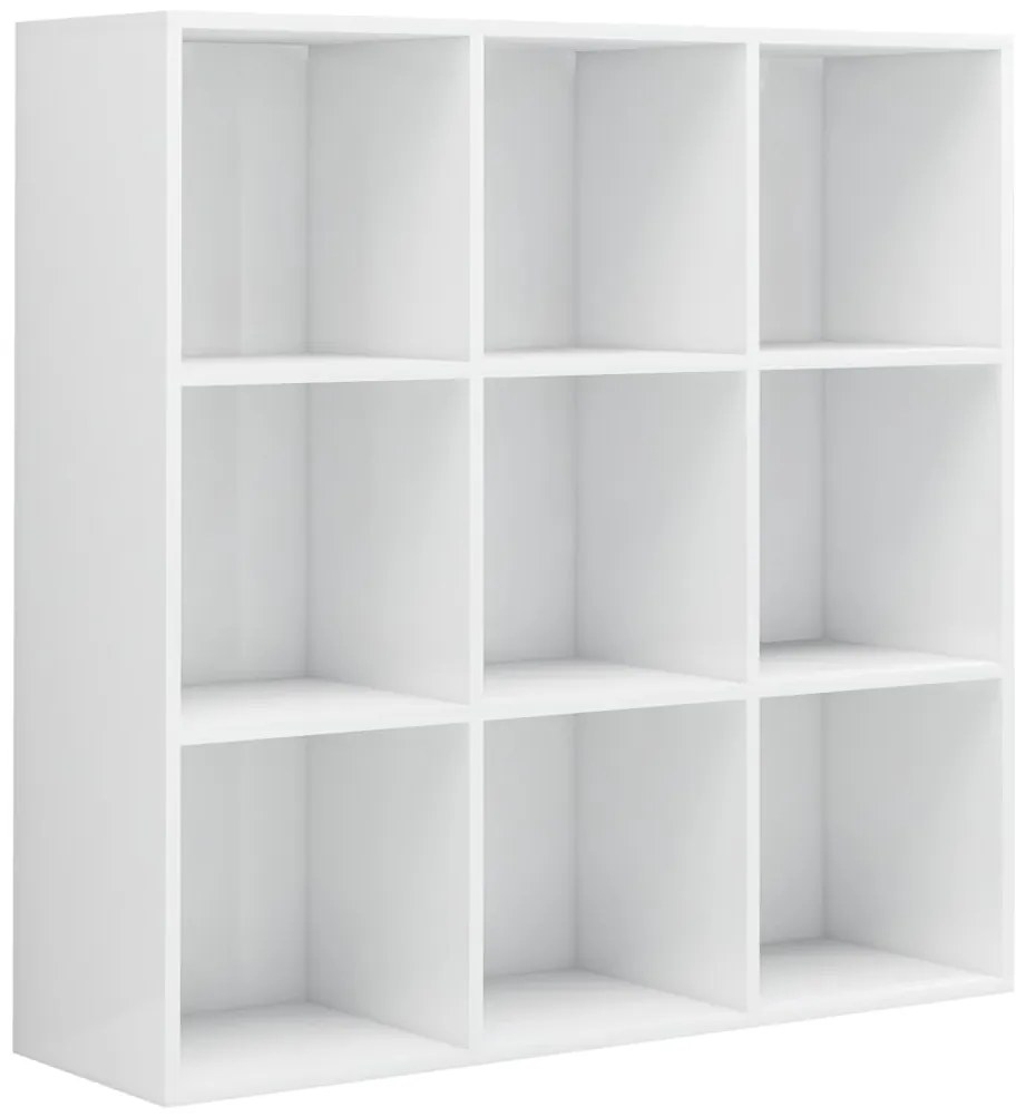 Libreria Bianco Lucido 98x29x97,5 cm in Legno Multistrato