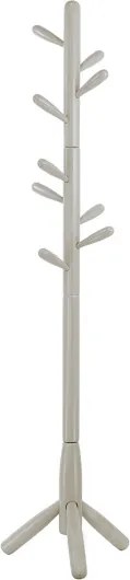 Appendiabiti da terra in legno con 9 ganci base tre piedi altezza 180 cm Grigio