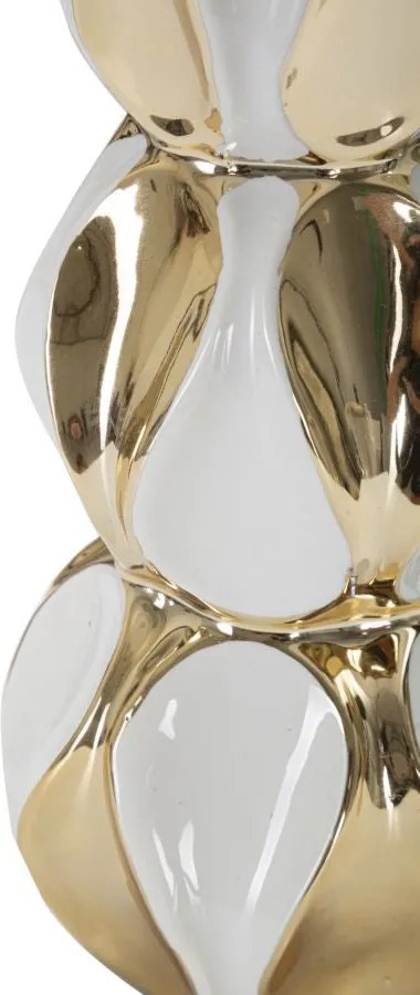 Lampada da Tavolo Glam Balls 28x46x28 cm in Ceramica Bianco/Oro...