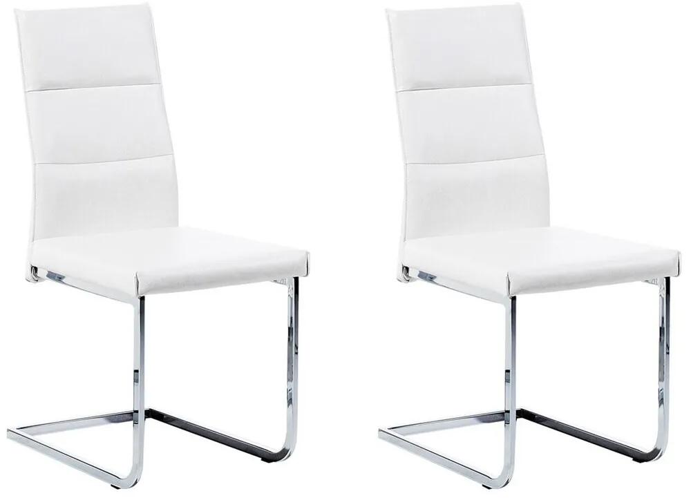 Set di 2 sedie finta pelle bianca ROCKFORD Beliani
