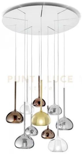Beba lampadario a sospensione 10 luci vetri piccoli 2 trasparente, ...