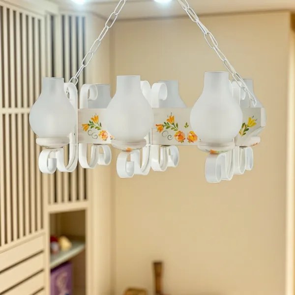 Brilagi - Lampadario a catena QUEEN 6xE14/40W/230V faggio/crema