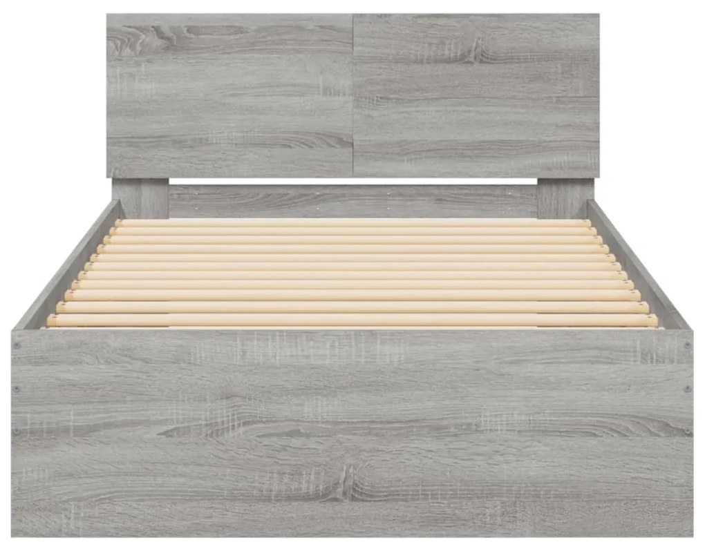 Giroletto testiera grigio sonoma 100x200 cm legno multistrato