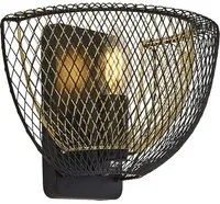 Applique Industrial-Nordico Favo Acciaio Nero Oro 1 Luce E14