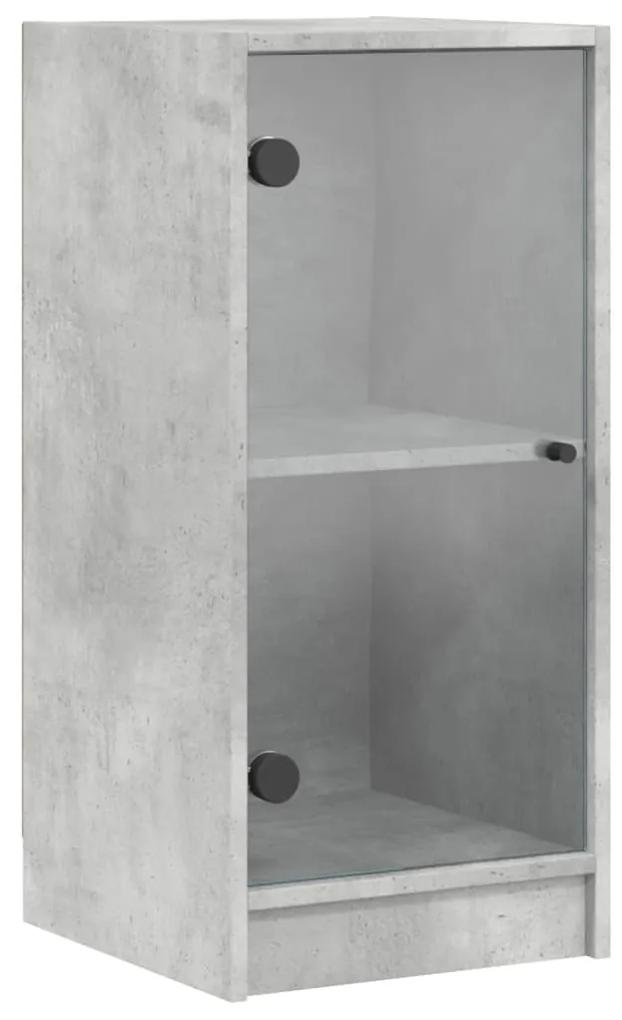 Mobile con ante in vetro grigio cemento 35x37x75,5 cm