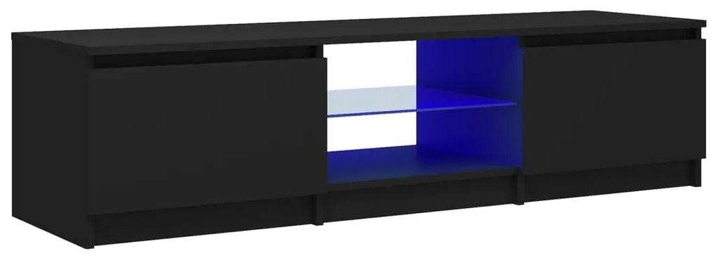 Mobile porta tv con luci led nero 140x40x35,5 cm