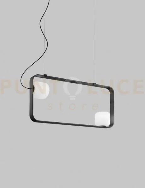 Groove sospensione 90 bianco satinato antracite 2 luci attacco e14
