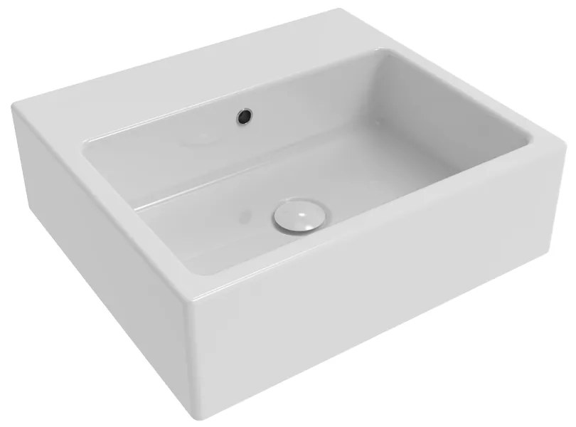 Flaminia acquagrande acqualight lavabo 50x45 da appoggio o sospeso con troppopieno senza piletta in ceramica bianco