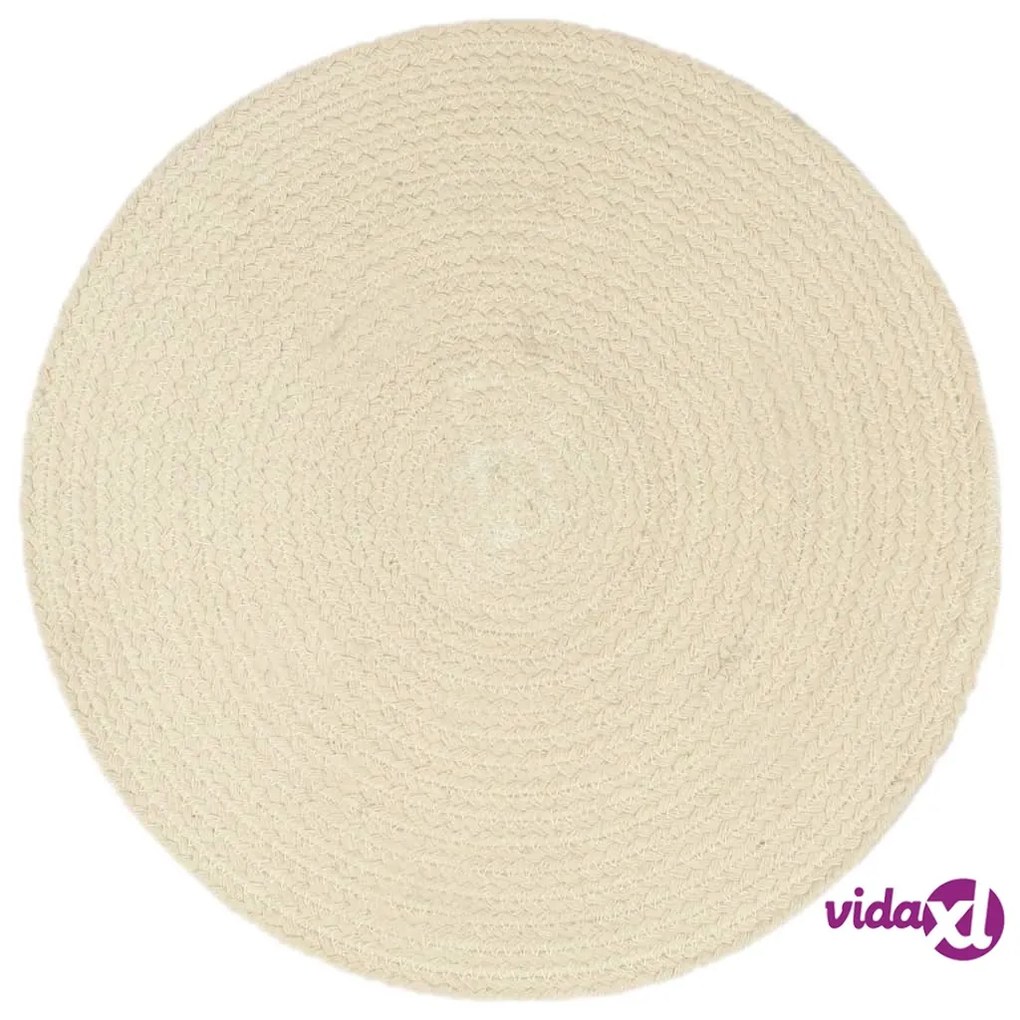 vidaXL Tovagliette 4 pz Naturale Neutro 38 cm Rotonde in Cotone