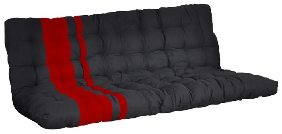 Futon speciale divano letto 135x190 cm Nero e rosso - MODULO