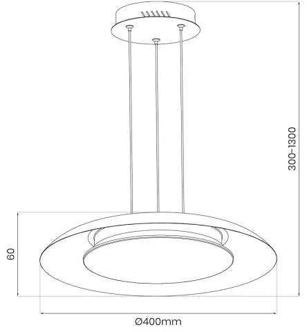 Lampadario LED su cavo PIATTINO LED/30W/230V 2700/3200/4000K Ø 40 cm nero/oro