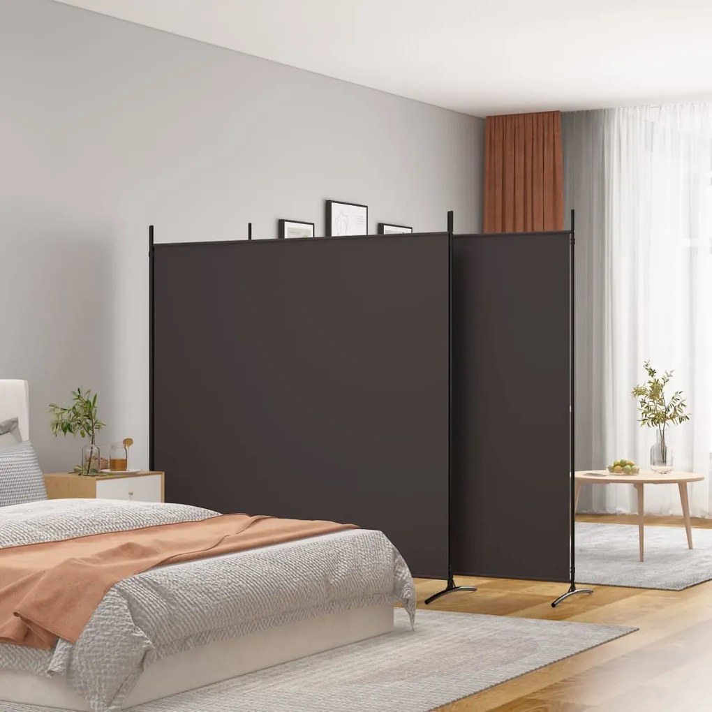 Divisorio A 3 Pannelli Marrone 525x180 Cm İn Tessuto /