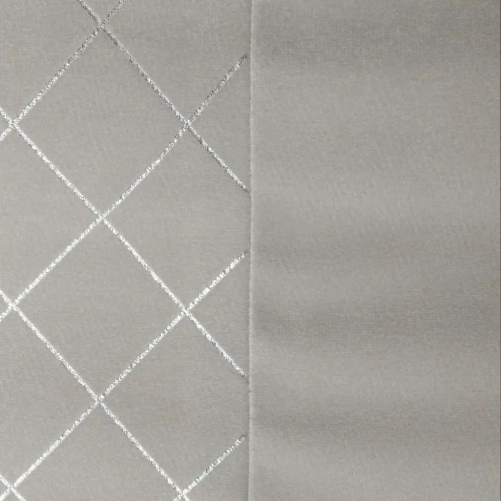 Tenda in velluto grigio pieno con stampa lucida 140 x 250 cm