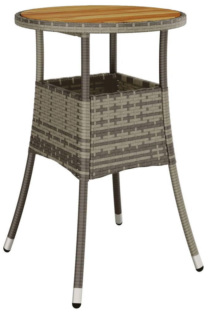 Set di mobili da pranzo set di 3 grigio rattan, metallo