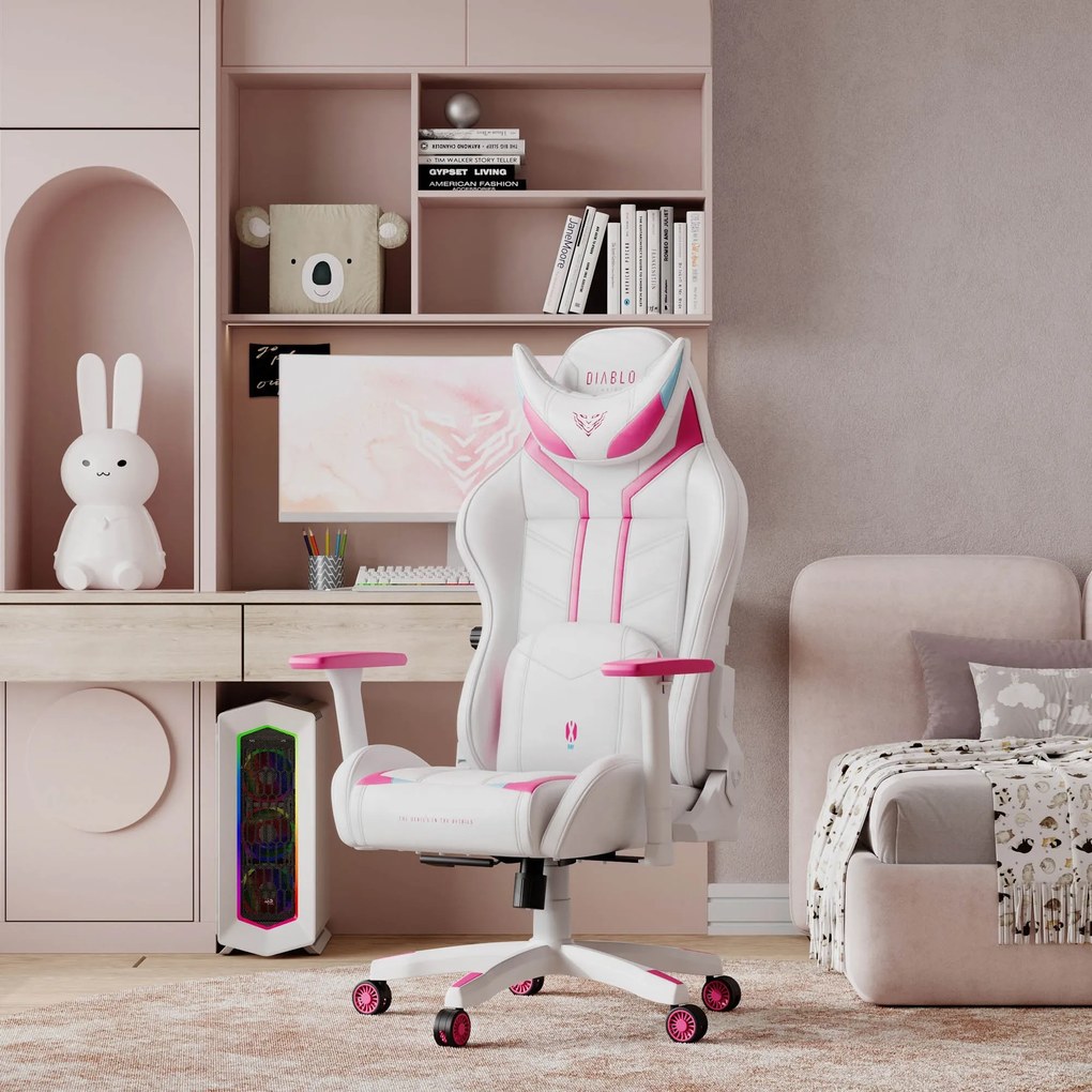 Sedia da gaming Diablo X-Ray 2.0 Small: Bianco e Rosa