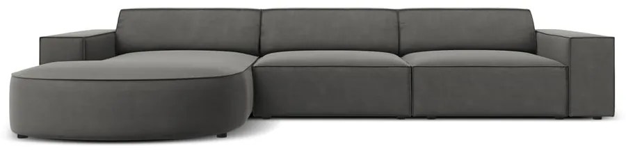 Divano angolare in velluto grigio (angolo sinistro) Jodie - Micadoni Home