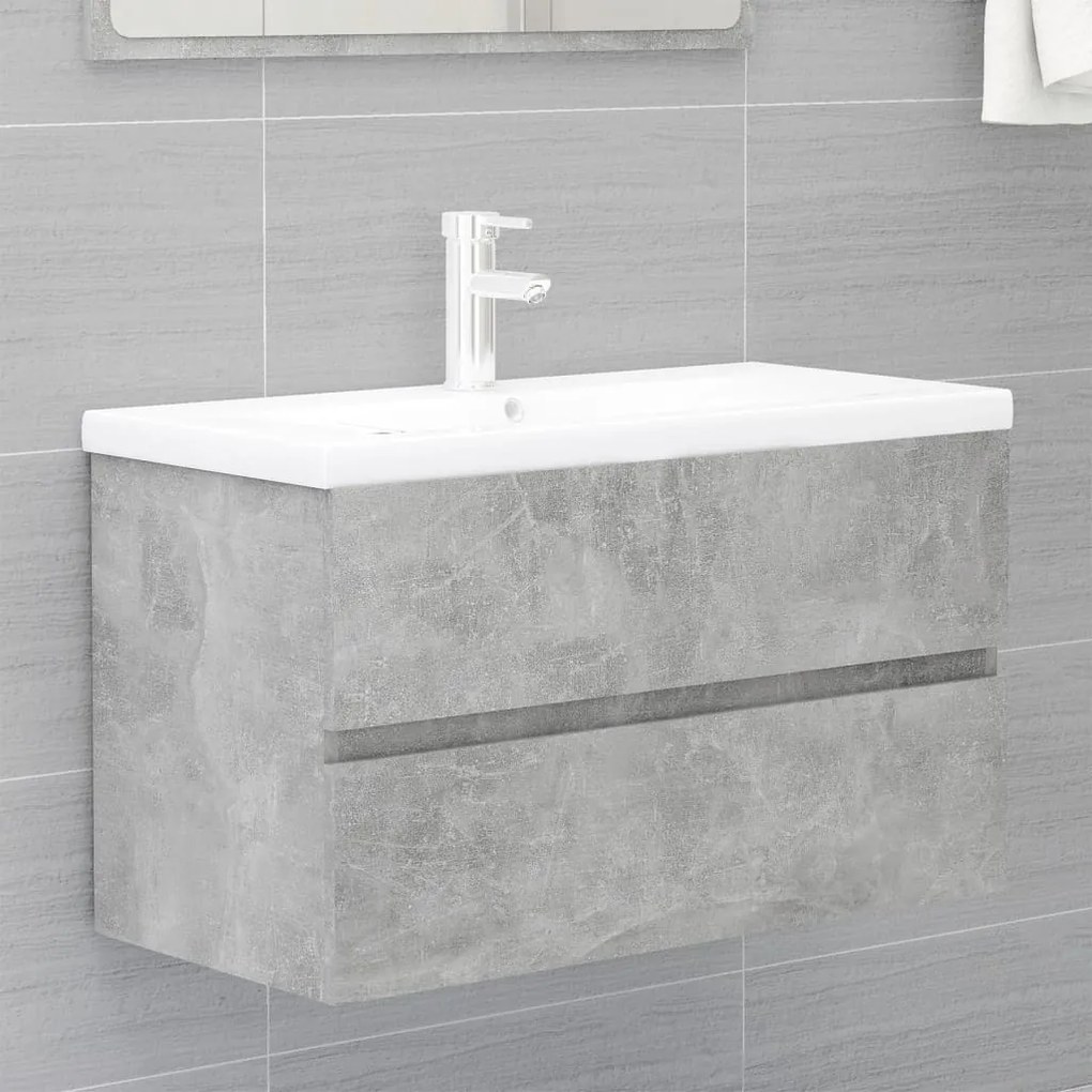 Set mobili da bagno grigio cemento in truciolato