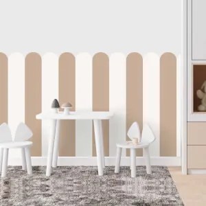 Carta da parati tessile Arco - Brown Beige (beige neutro - ideale da abbinare) | Inspio