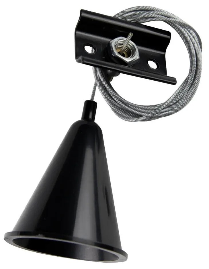Kit Sospensione 2m per binario Monofase Nero serie "Solid"