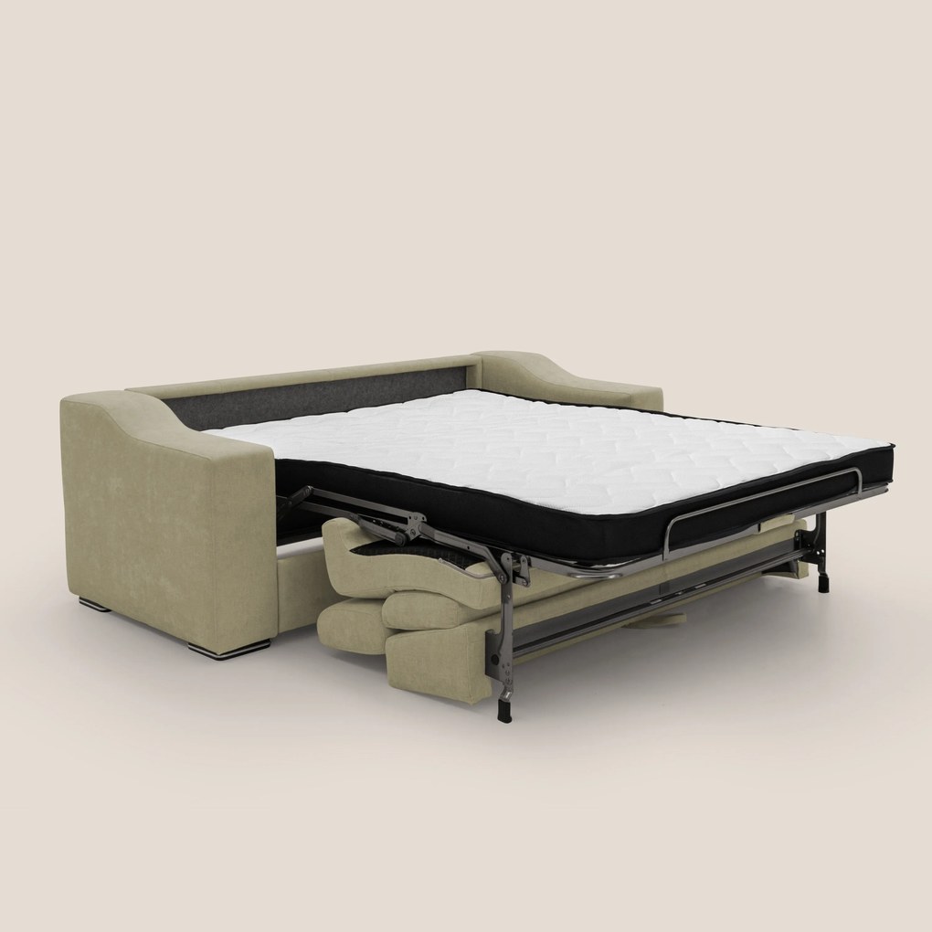 Bomber divano letto matrimoniale con poggiatesta in tessuto impermeabile T14 beige
