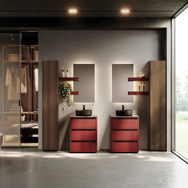 Top per lavabo Lepanto L 47 x H 2 x P 27 cm rosso lepanto pietra, opaco C01