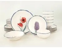 Set tavola fiori 24 pezzi in stoneware