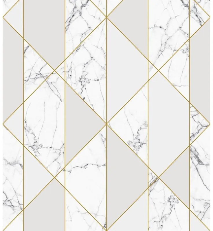 Fotomurale Linee, grigio e oro