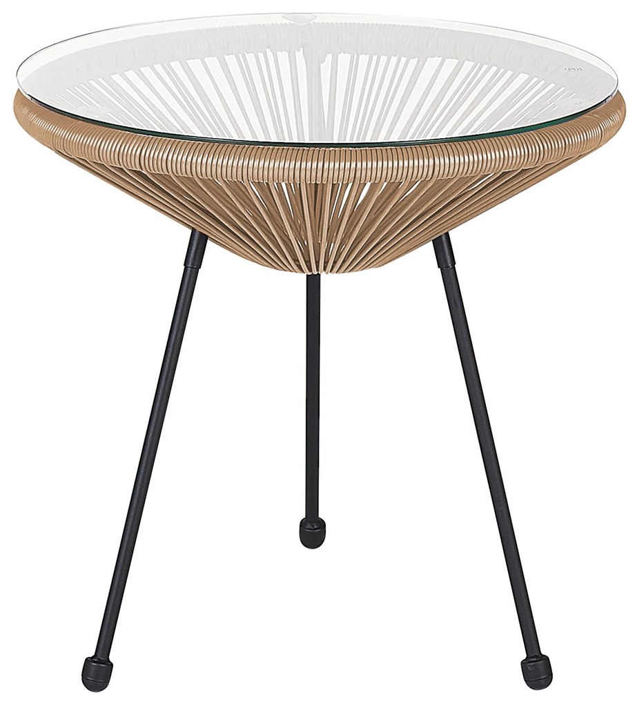 Set tavolo e sedie da balcone spaghetti beige ACAPULCO II Beliani