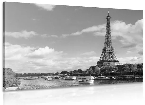 Quadro su tela – Panorama mozzafiato di Parigi in bianco e nero