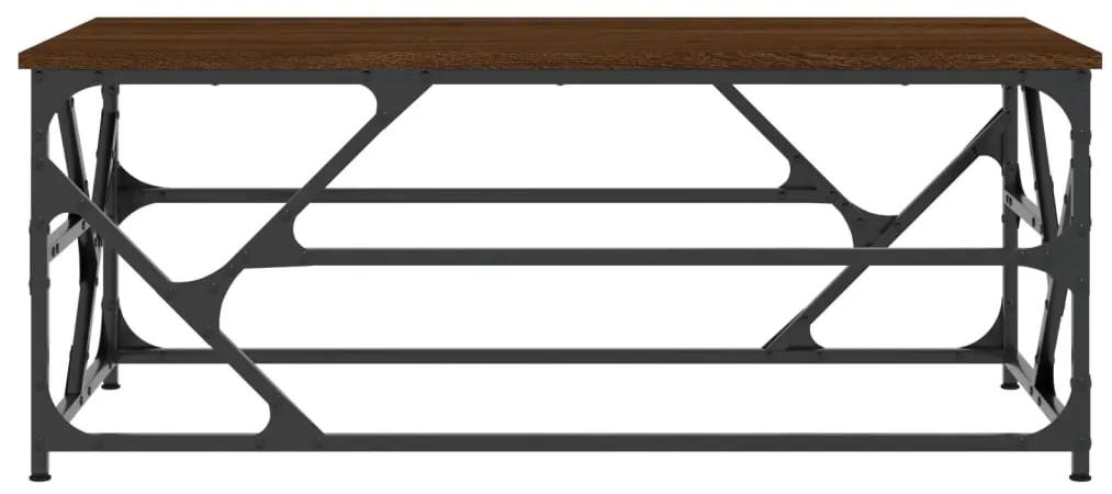 Tavolino salotto rovere marrone 100x50x40cm legno multistrato