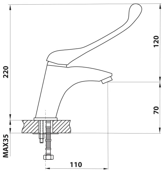 Aqualine - Miscelatore per lavabo KASIOPEA 22 cm cromo lucido