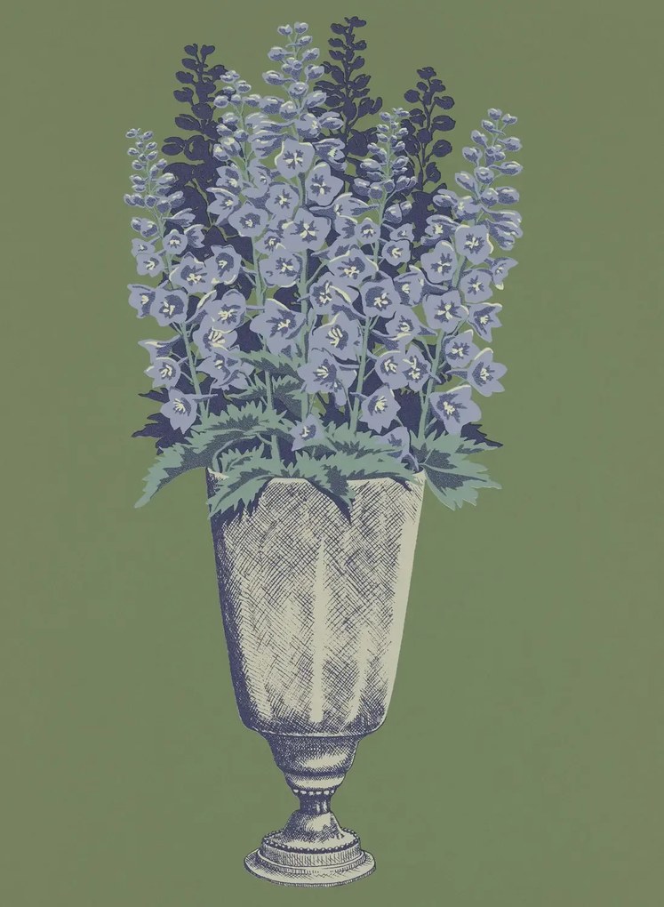 Långelid / von Brömssen Carta da parati Delphinium - Arbour Green
