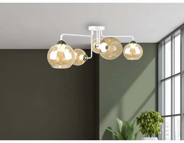 Lampadario a plafone MONDE WHITE 5xE27/60W/230V