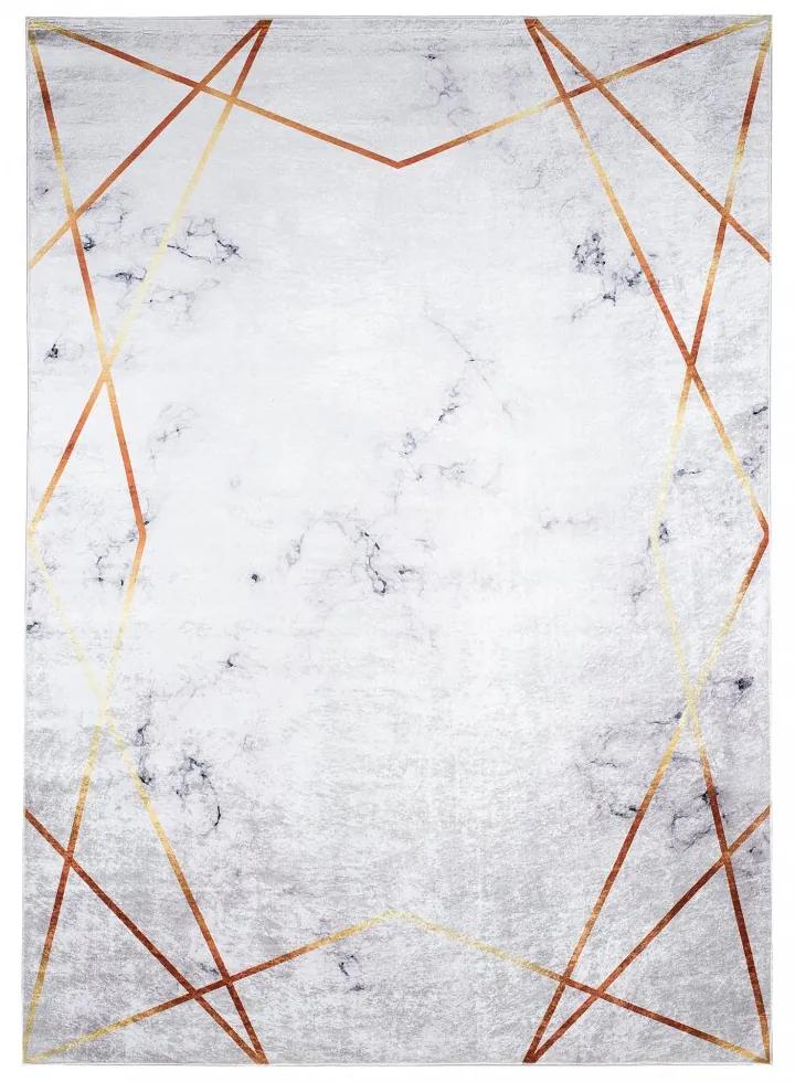 Tappeto grigio di tendenza con semplice motivo dorato Larghezza: 160 cm | Lunghezza: 230 cm