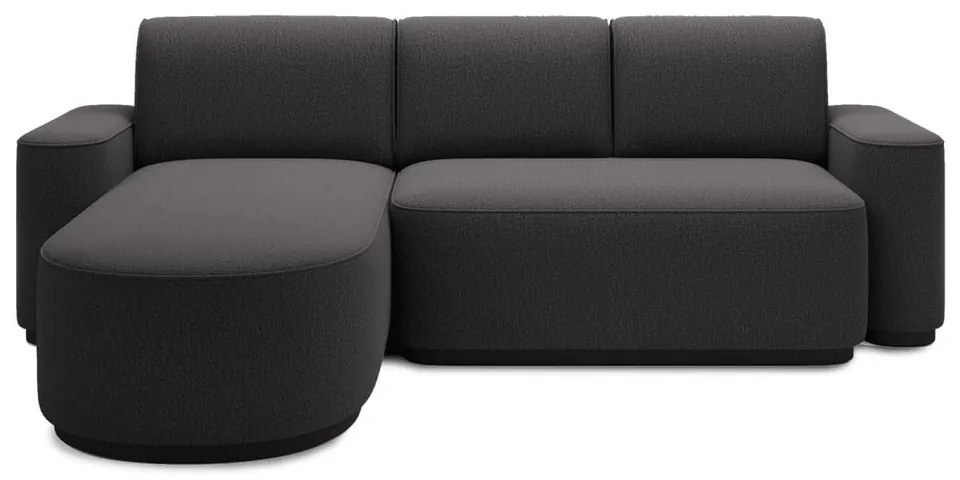 Divano angolare grigio scuro allungabile/con contenitore (con penisola a sinistra/con chaise lounge) e rivestimento in ciniglia Aurumm – ELTAP