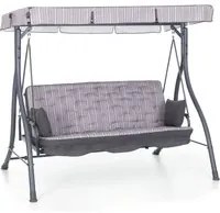 Dondolo 3 Posti da Giardino 198x140x174 cm Schienale Reclinabile per Funzione Letto Zanzibar Antracite