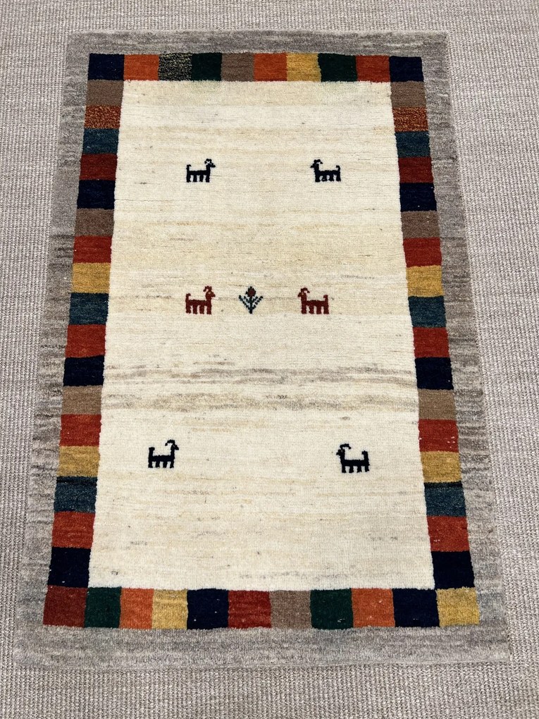 Gabbeh Tappeto persiano 120x80 Beige (Iran) Annodato A Mano