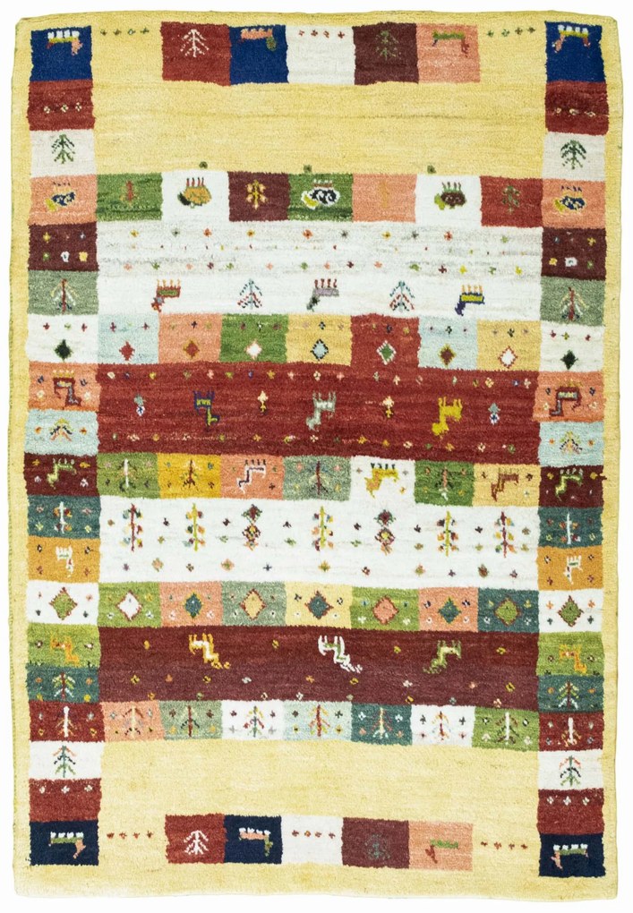Gabbeh Tappeto 150 x 110 (Iran) Annodato A Mano