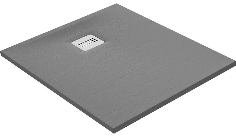 Piatto doccia SENSEA in resina REMIX L 80 x L 100 x H 3 cm grigio opaco