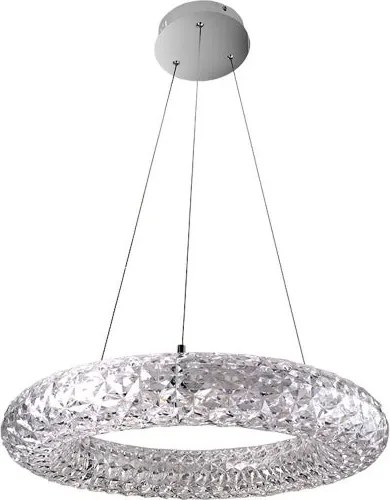 Lampadario LED neoclassico Janet trasparente Ø50cm, luce naturale 3240 lumen, NOVECENTO