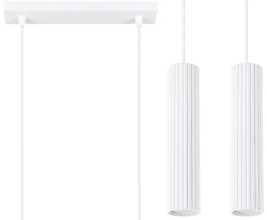 Sollux SL.1536 - Lampadario a sospensione con filo KARBON 2xGU10/10W/230V bianco