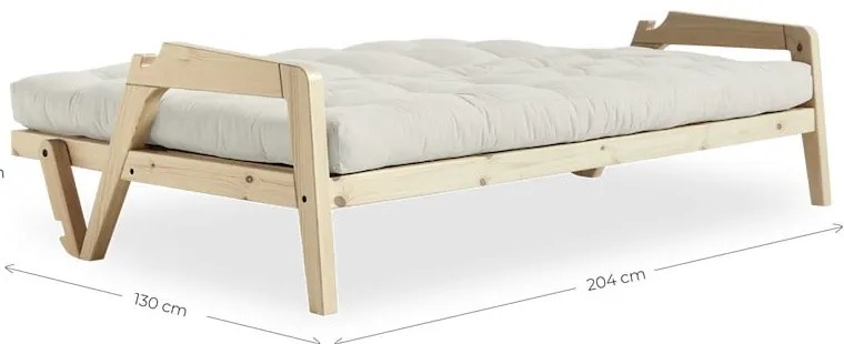 Divano letto in velluto a coste verde 204 cm Grab - Karup Design