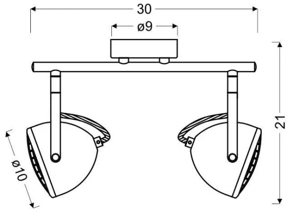Luce Spot PENT 2xGU10/50W/230V