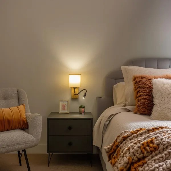 Brilagi - Applique a LED NUBILA WOOD 1xE27/25W/230V +LED/3W quercia/marrone chiaro