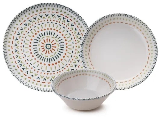 Set da tavola 12 pezzi multicolore/porcellana