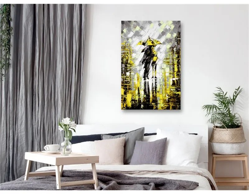 Quadro Lovers in Colour (1 Part) Vertical Yellow  Colore Giallo, Dimensioni e Misure 40x60