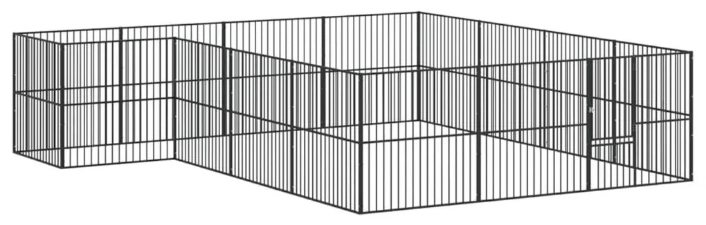 Box per cani 16 pannelli nero acciaio zincato