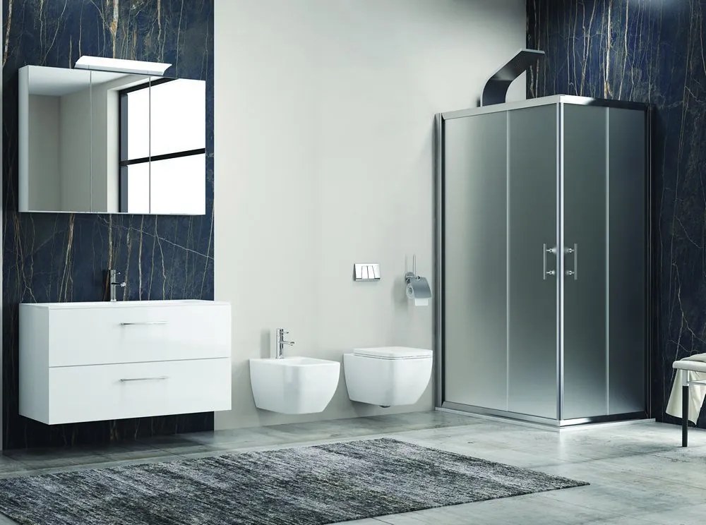Box doccia angolo 100x70 cm cristallo satinato KF1000 - KAMALU