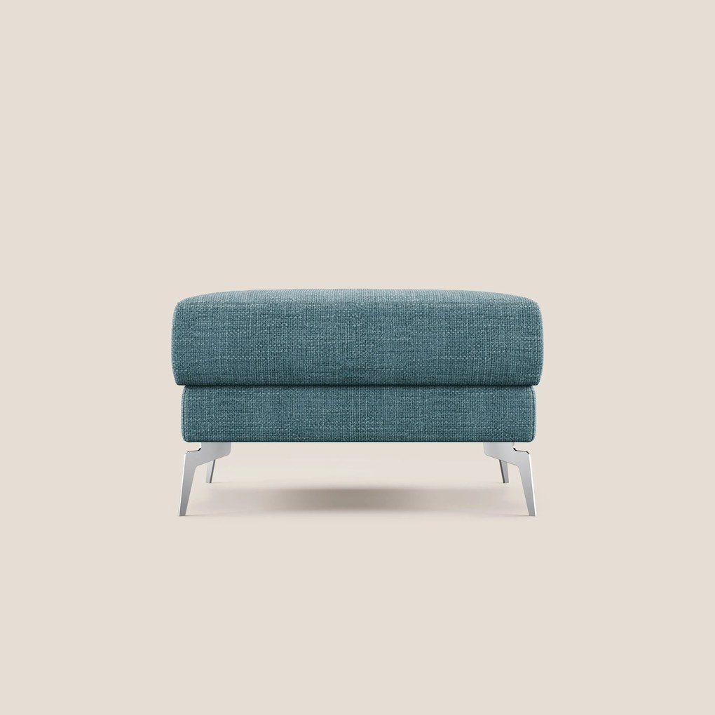Star Pouf con piedini alti in tessuto impermeabile morbido intreccio T06 azzurro