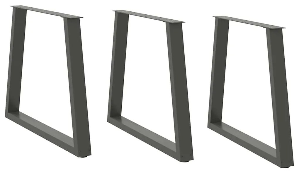 Gambe Tavolo Pranzo A V 3 Pz Antracite 80x(72-73,3)cm Acciaio /